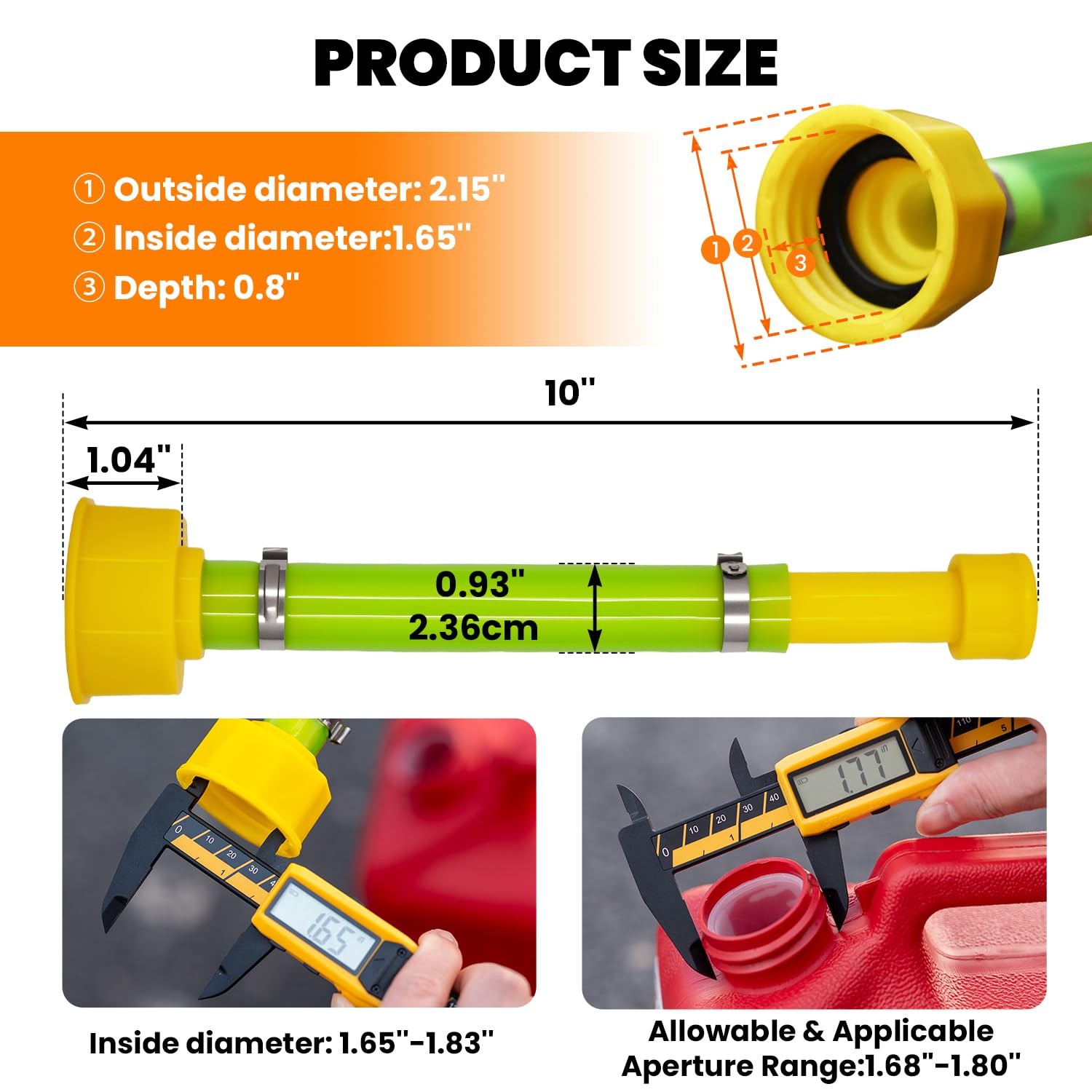 mapleza 1 PCS Gas Can Spout Replacement 10″ Compatible with 1 10»