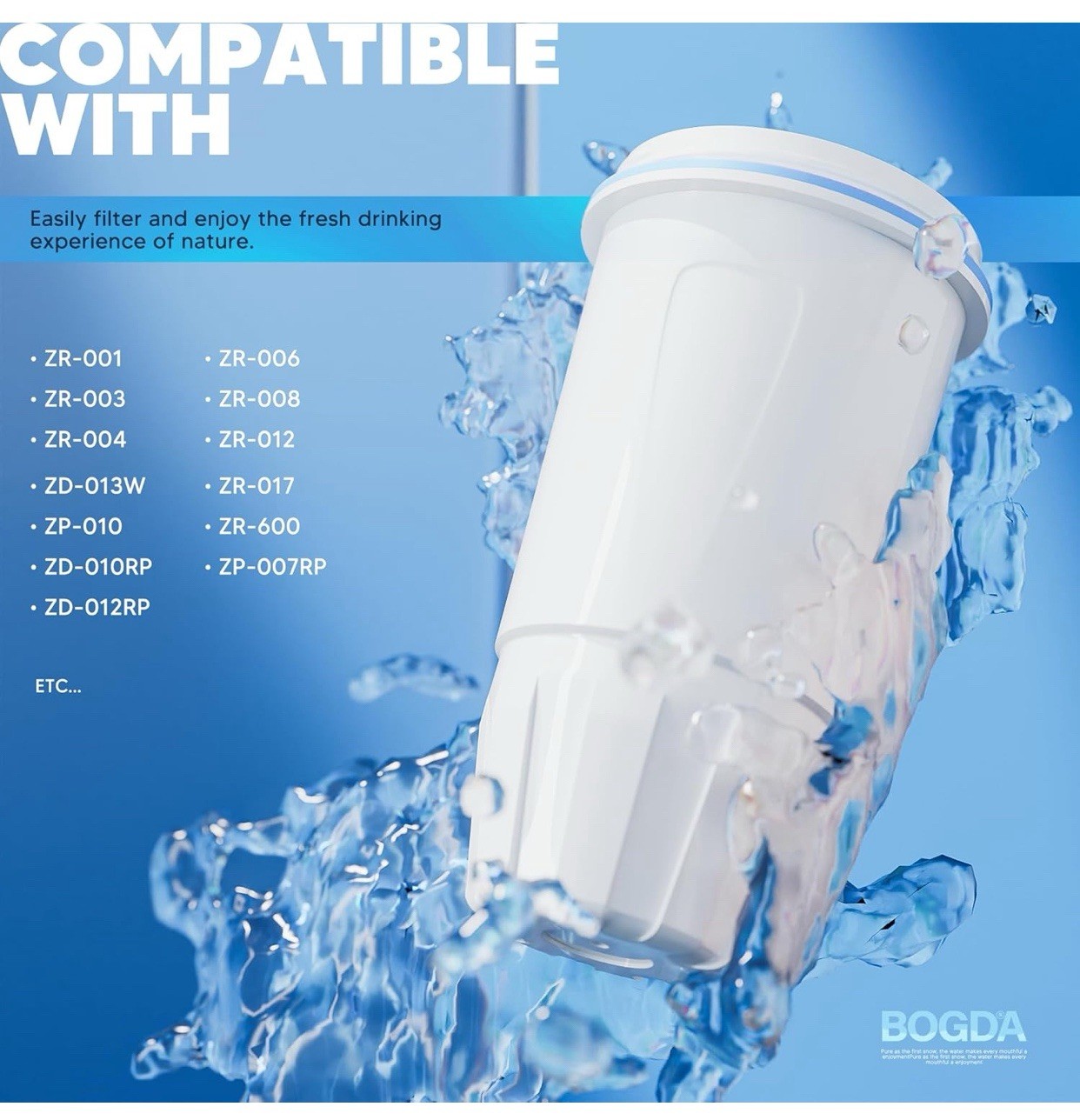 Water Filter Replacement 4 Pack Fit for Zero Pitcher and Dispenser ZR-001 ZR-017