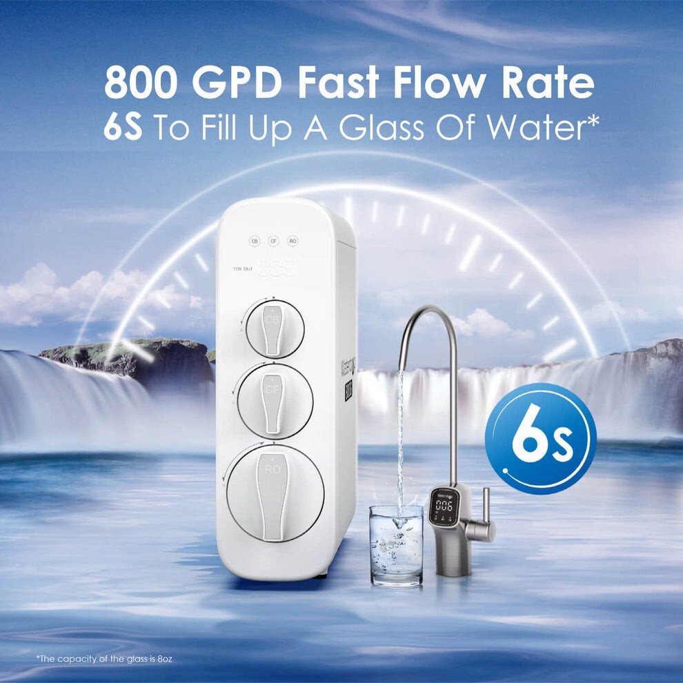 Waterdrop G3P800,800GPD Tankless RO System with UV Sterilizing Light