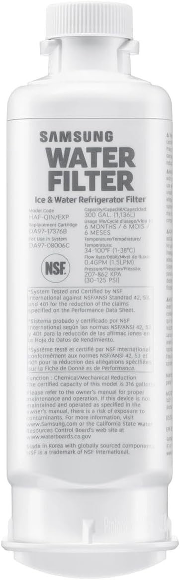 Samsung HAF-QIN/EXP Genuine Refrigerator Water Filter, Reduces 99% of Harmful Co