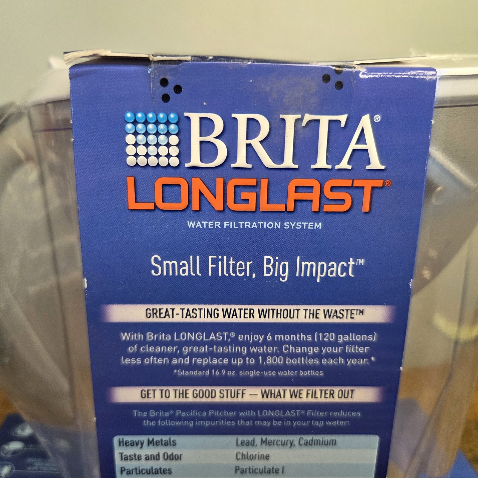 Brita Longlast 10 Cup Water Filter Pitcher Clear Removes Lead Mercury New