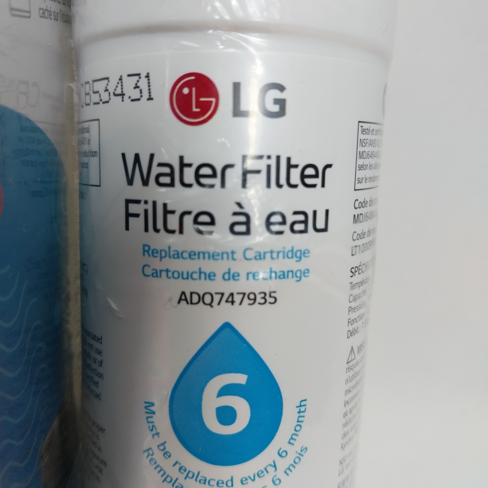 3 Pack LG LT1000P Refresh Refrigerator Ice Water Filter ADQ747935 GF-D706BSL USA