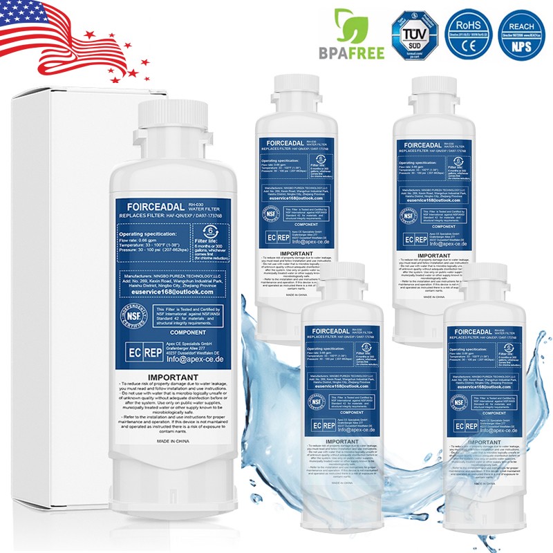 1/2/3/4Pack Fit For Samsung DA97-17376B HAF-QIN/EXP Refrigerator Water Filter