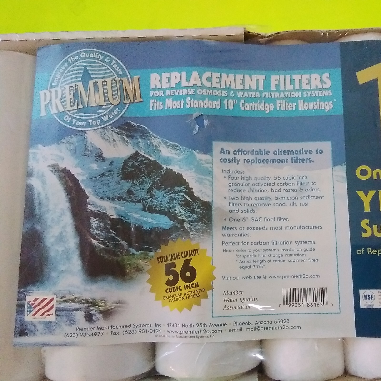 Premier Premium New Pack Replacement Water Filters for Reverse Osmosis 10in.