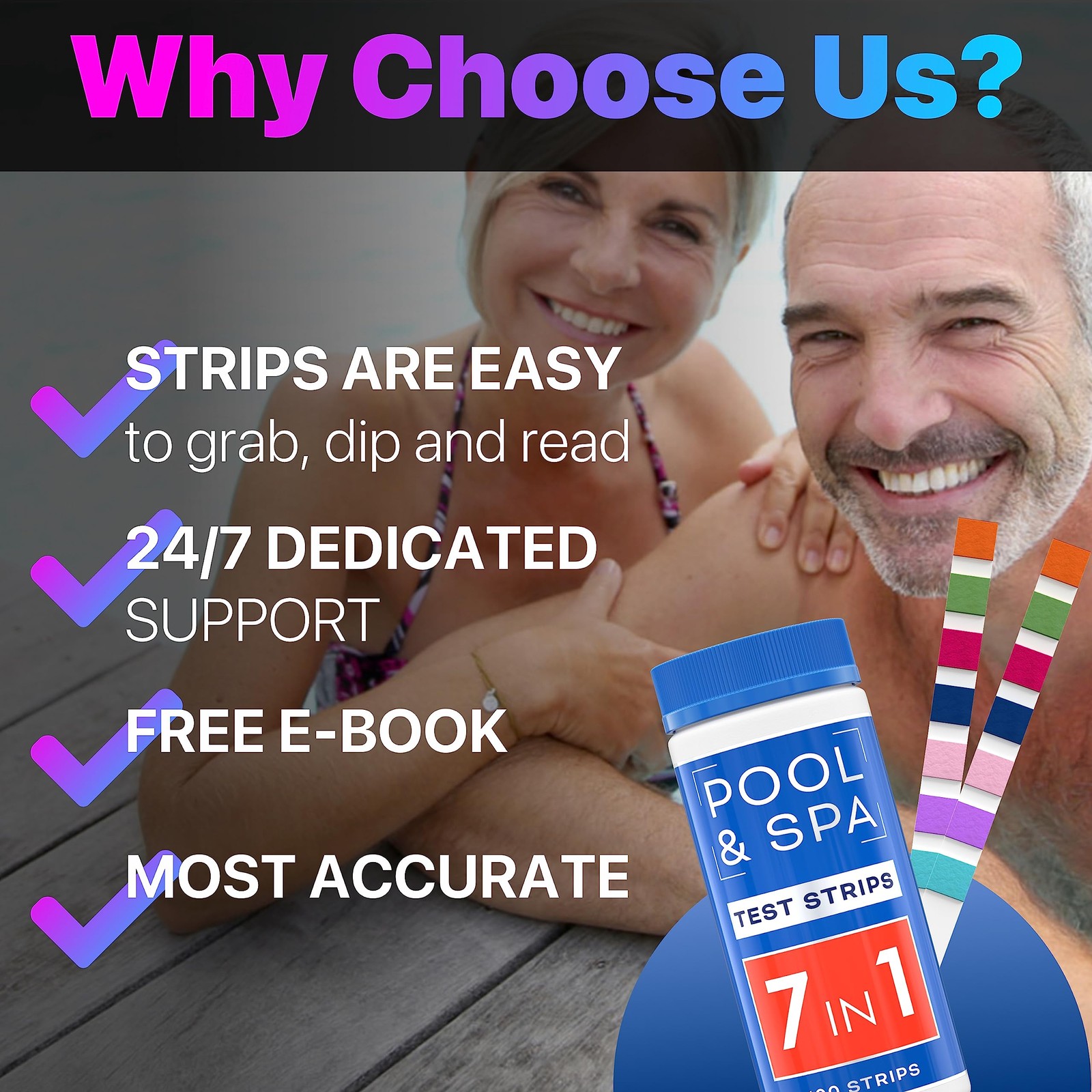 All-New Pool and Spa Test Strips 7 in 1 Quick SuperAccurate Swimming 150…