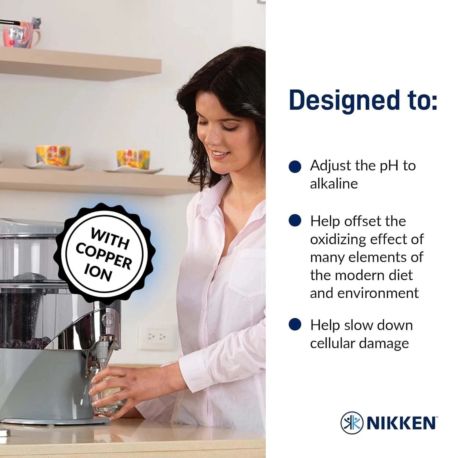 Nikken PiMag Waterfall Gravity Water Filter System Alkaline BPA Free #13681 NEW⚡