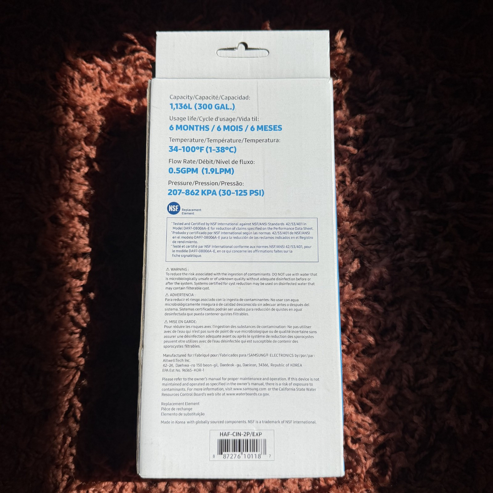 1 PACK Samsung DA29-00020B HAF-CIN/EXP Refrigerator Water Filter New Sealed