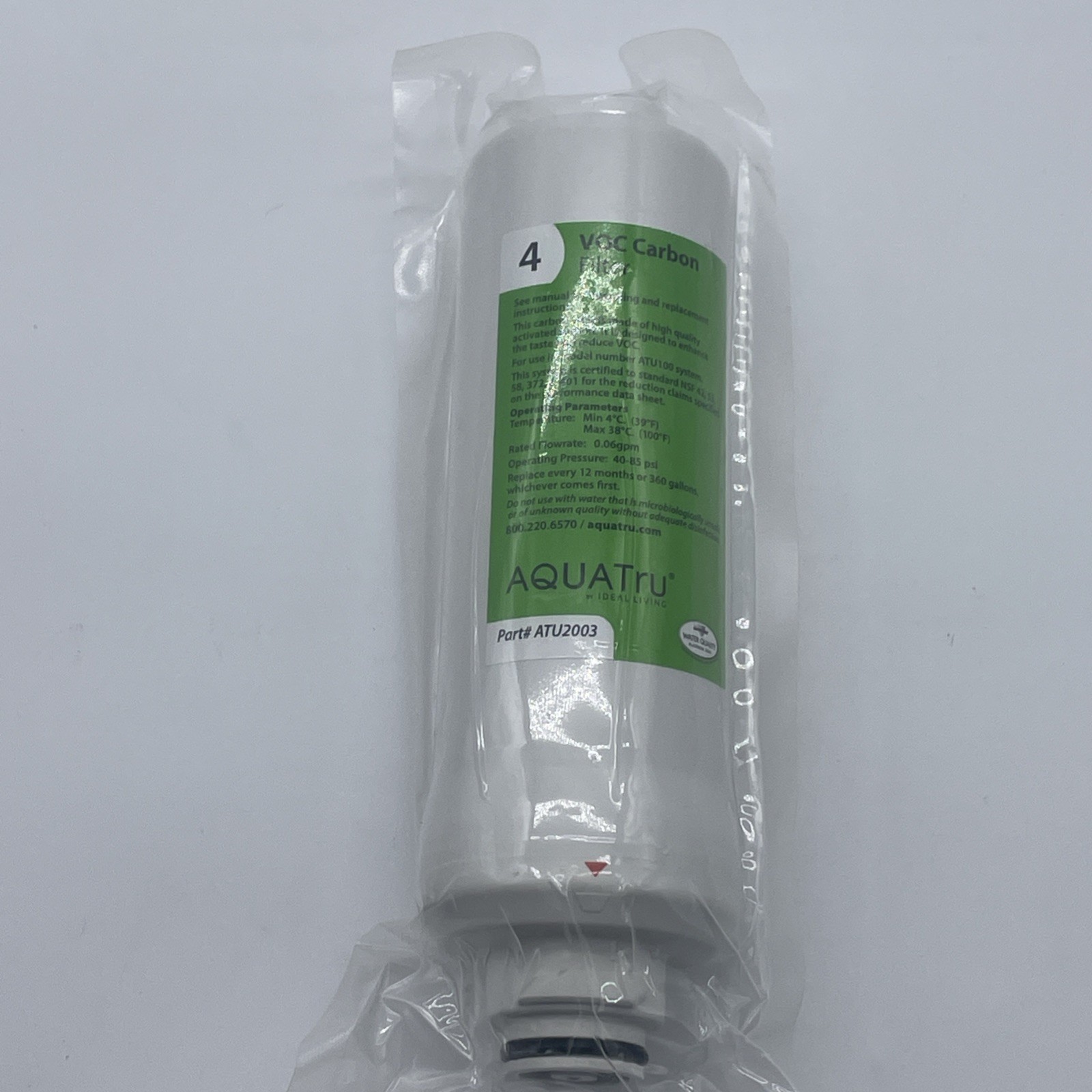 AquaTru VOC Carbon Filter Stage 4 Filter Part # AT2003
