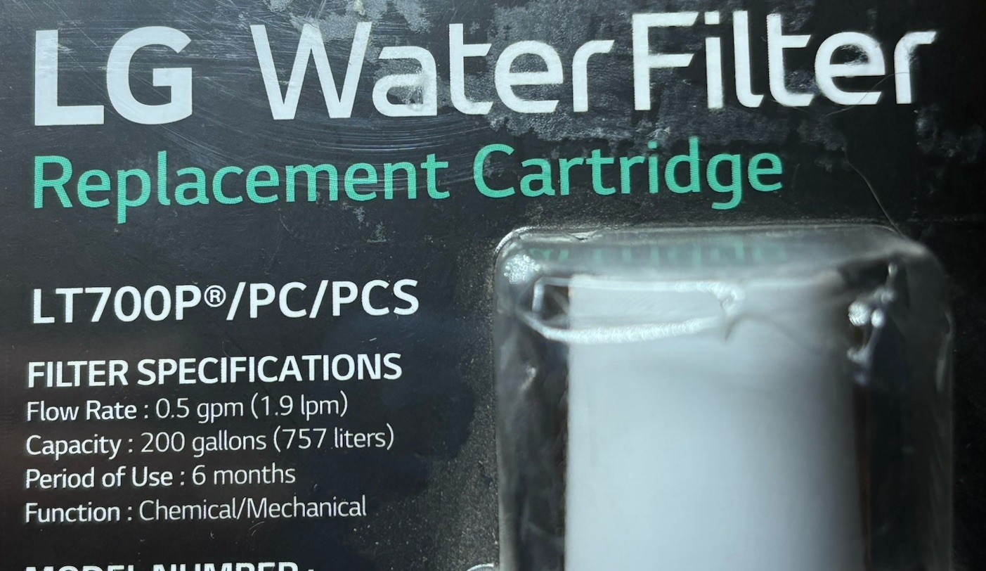 Genuine LG Water Filter Replacement Cartridge LT700P/PC/PCS New Damaged Package