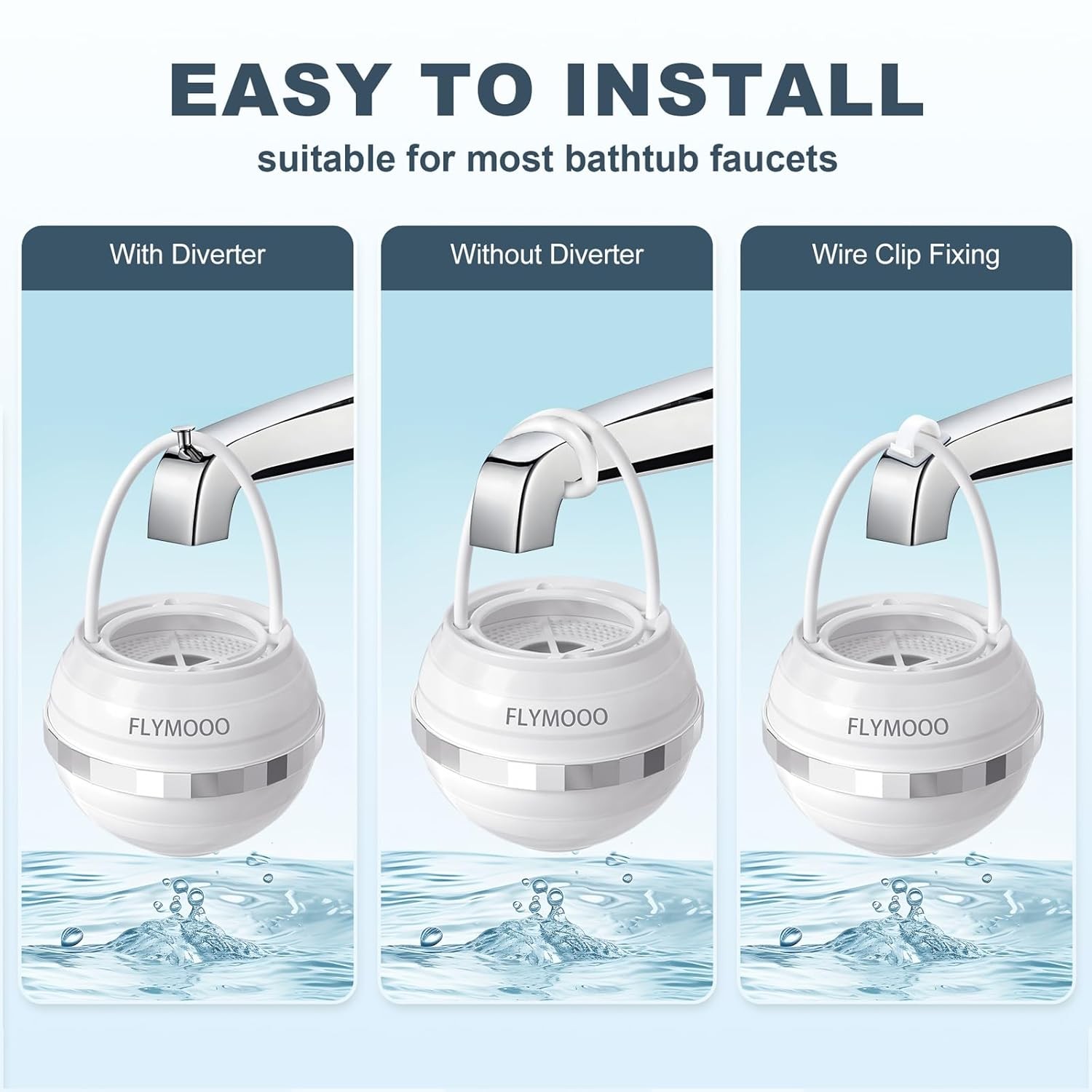 Bath Filter for Tub, Bathtub Faucet Water Filter with 8 Stages