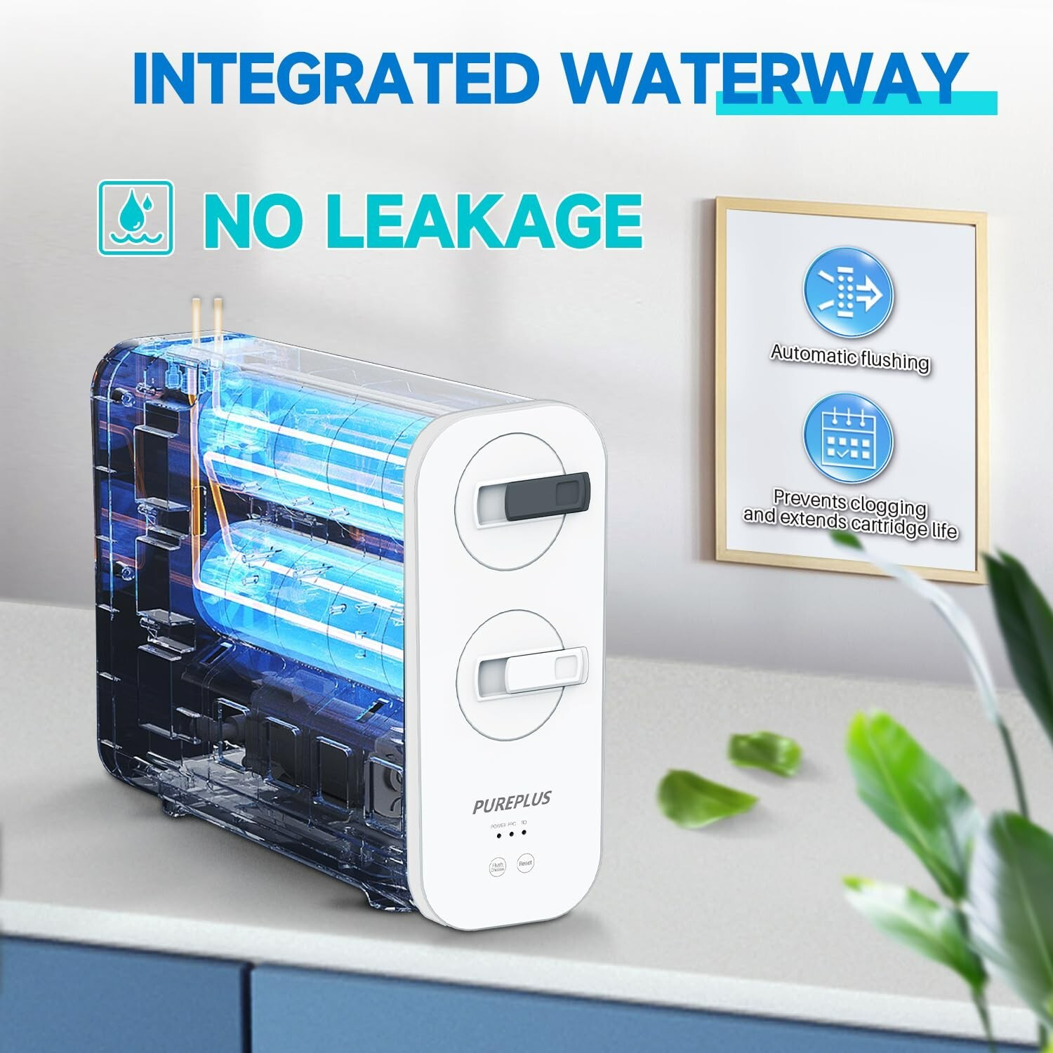 PUREPLUS Reverse Osmosis Water Filtration System, 600 GPD High Output RO Filter