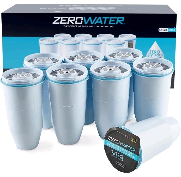 ZeroWater Official Replacement Filter – 5-Stage 0 TDS 8-Pack, White