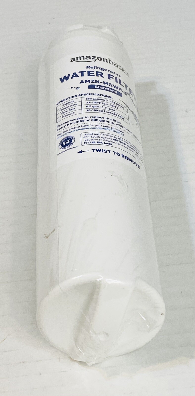 New Refrigerator Water Filter AMZN-MSWF-S Sealed 8.25″ Basic Replacement