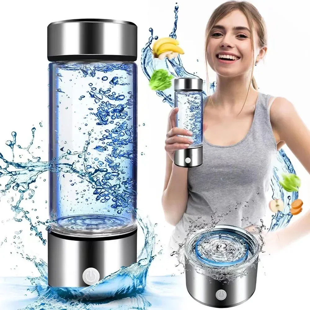 Hydrogen Rich Water Bottle Electric Generator Dual Chamber Cup US