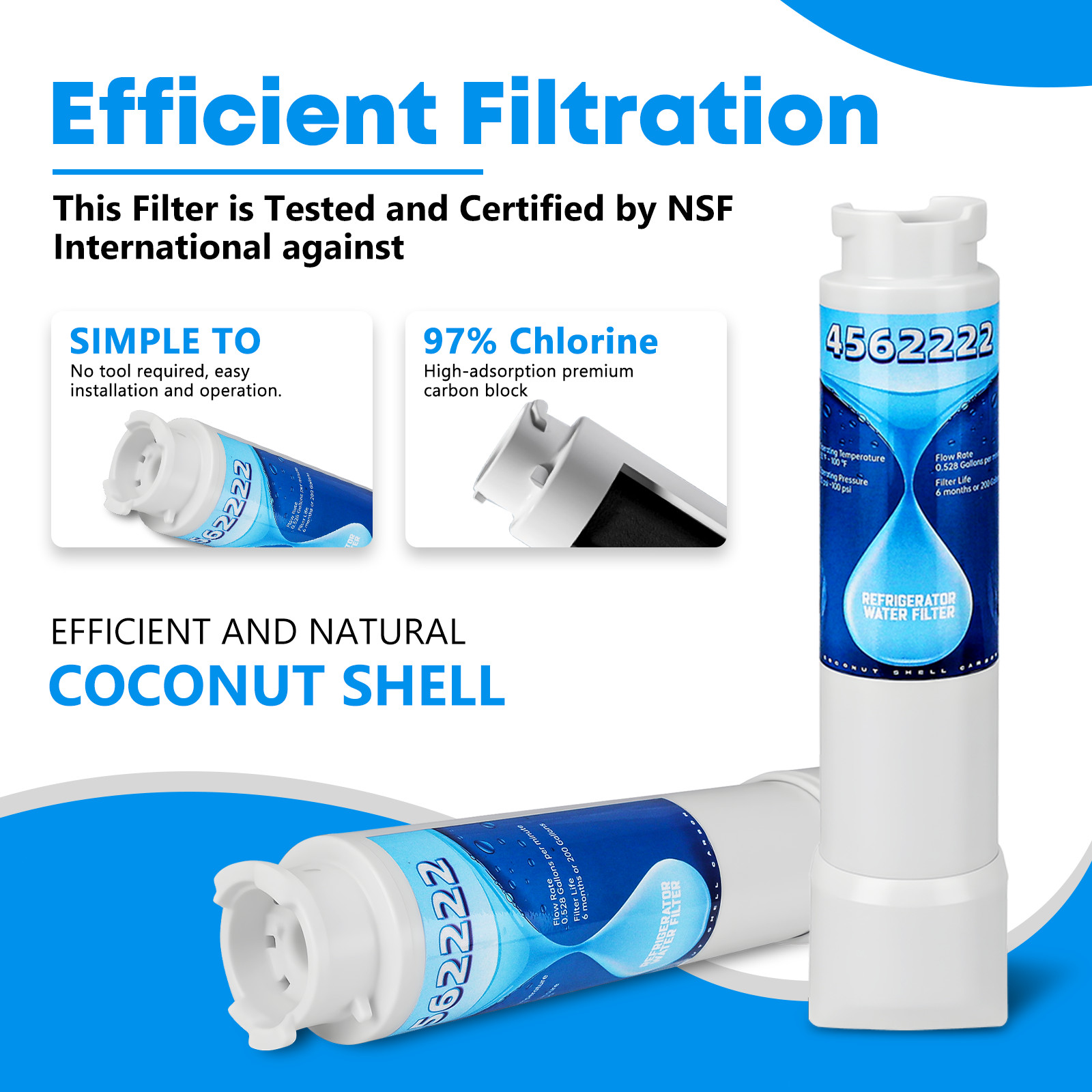4 Packs EPTWFU01 Water Filter Replacement, Compatible with Frigidaire EPTWFU01