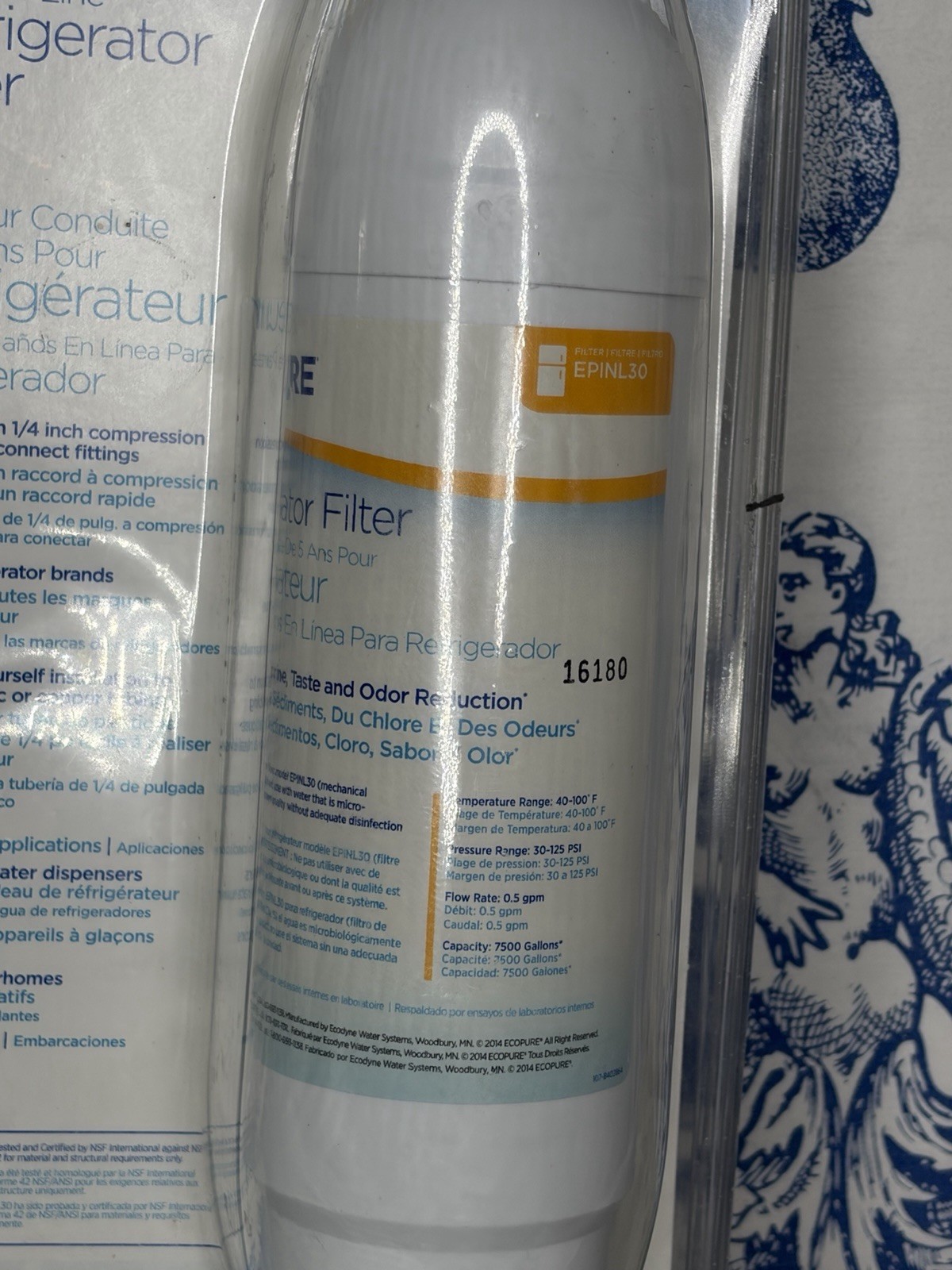 EcoPure EPINL30 5 Year In-Line Refrigerator Filter (H2)