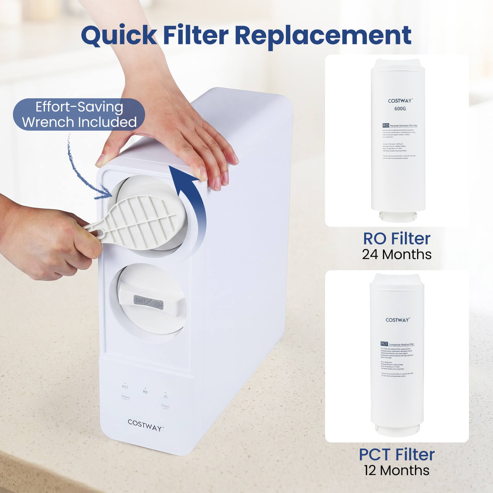 600 GPD Tankless Under-Sink RO System w/ 8-Stage Filtration & Smart LED Faucet