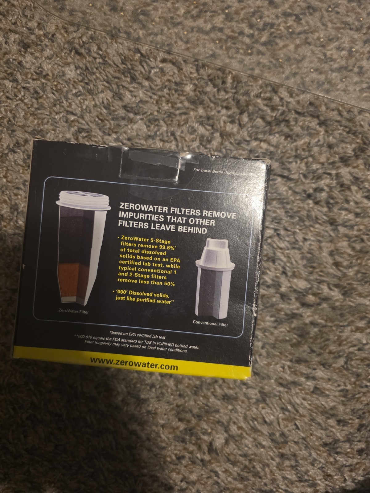 ONE Zero Water Portable 5 Stage Filtration Travel Bottle Filter NEW