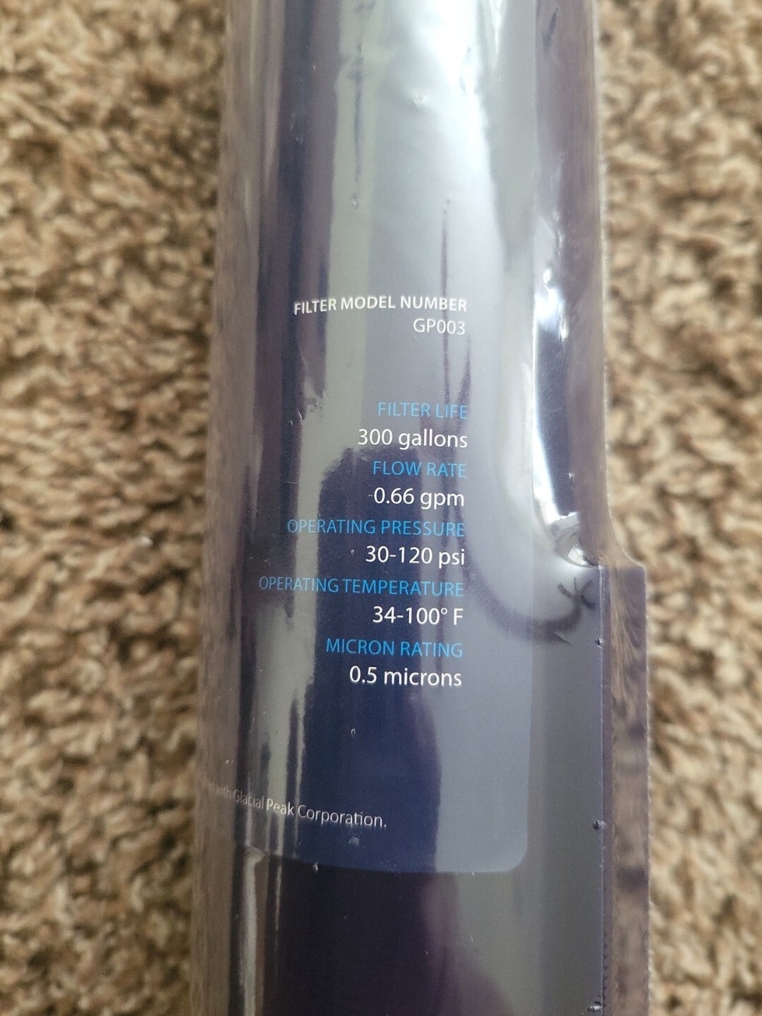 Glacial Peak Replacement Fridge Refrigerator Filter- Multiple Compatible Models