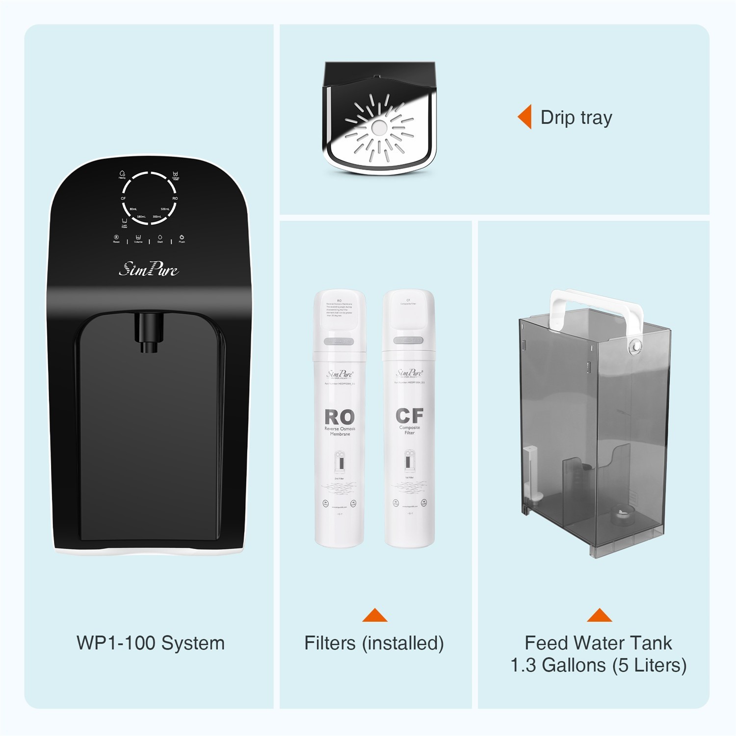 4-Stage RO Countertop Reverse Osmosis Water Filter System Filtration Dispenser