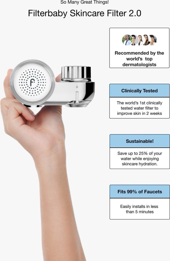 Filterbaby 2.0 Silver Skincare Faucet Water Filter System Open Box Complete Set