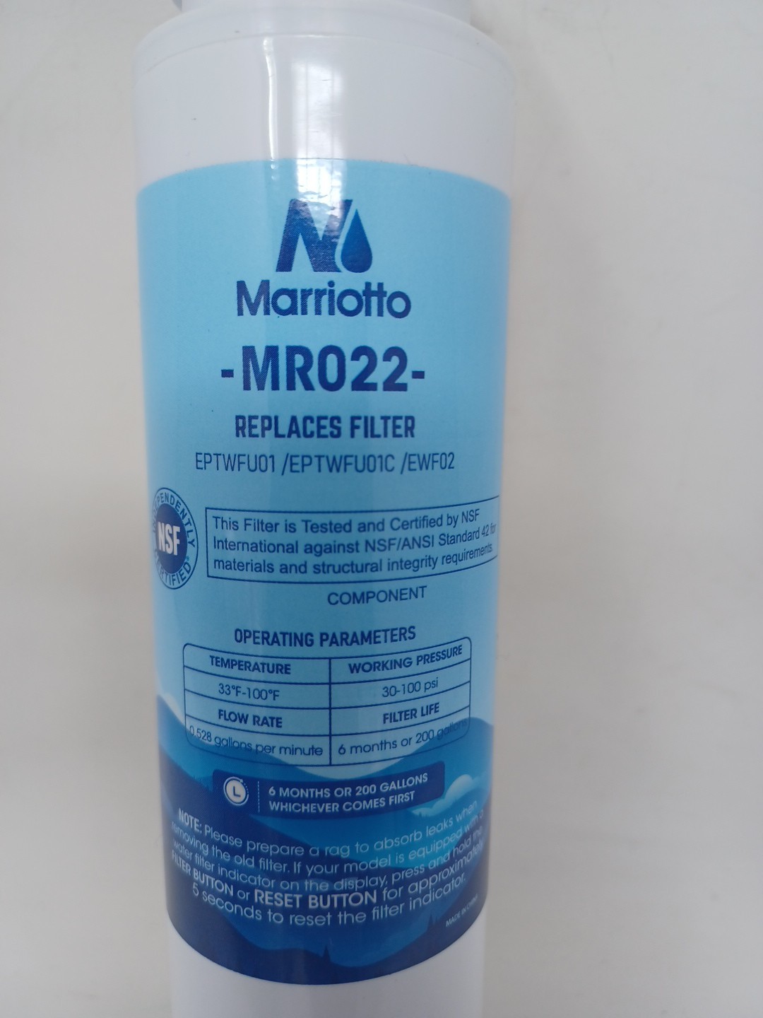 1 Marriotto MR022 Replacement Water Filter