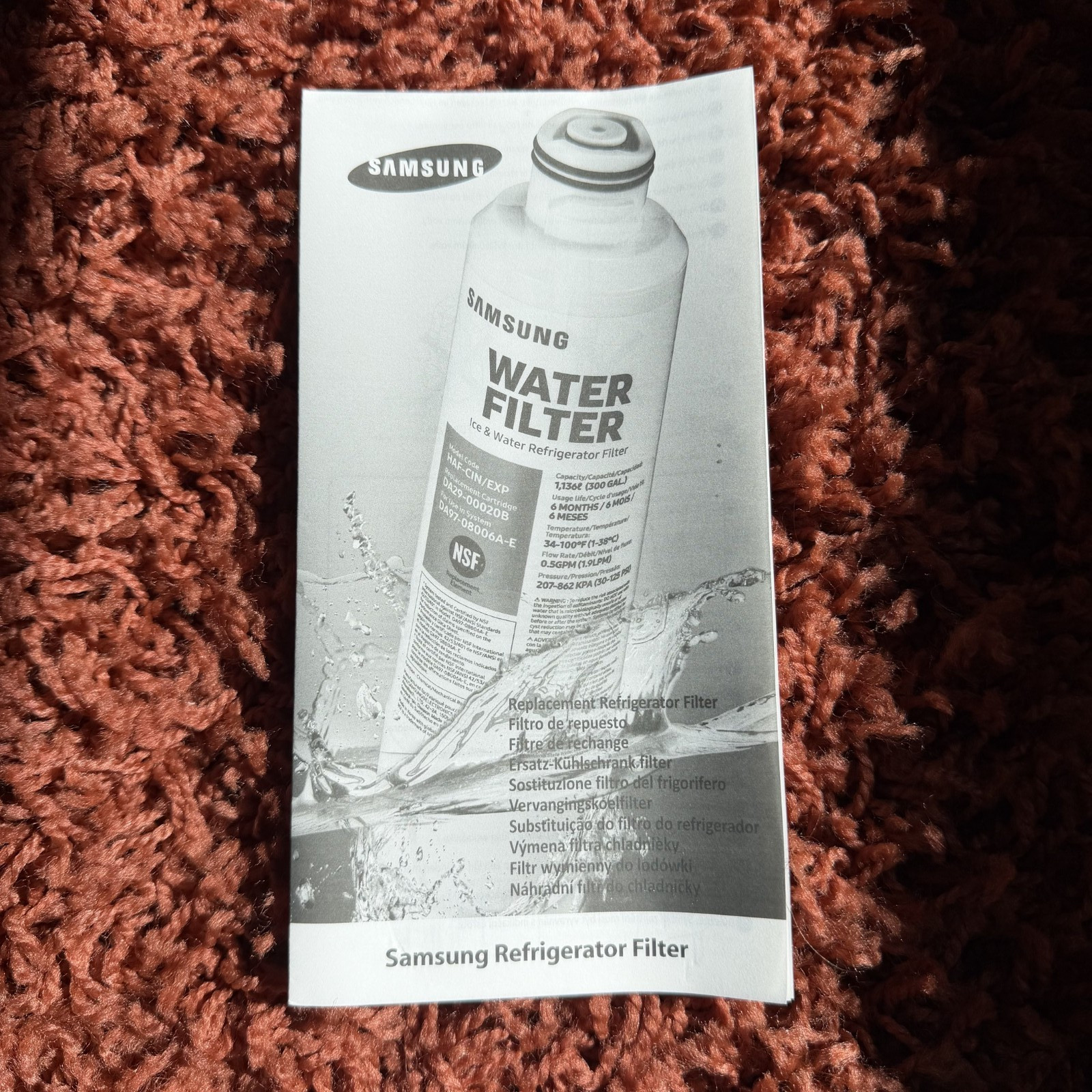 1 PACK Samsung DA29-00020B HAF-CIN/EXP Refrigerator Water Filter New Sealed