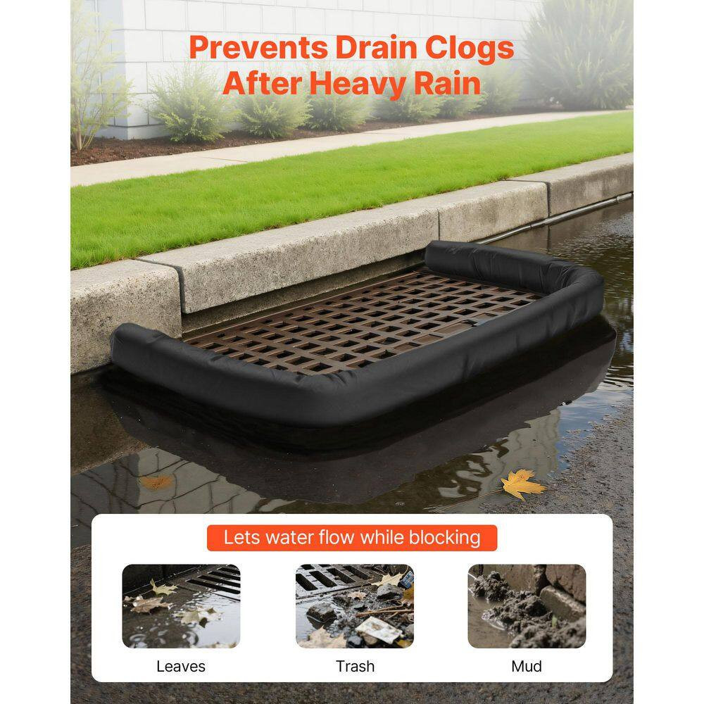Sediment Filter Sock, 120 L X 5 W X 1.97 H In. Black Plastic with Filler, Free-S