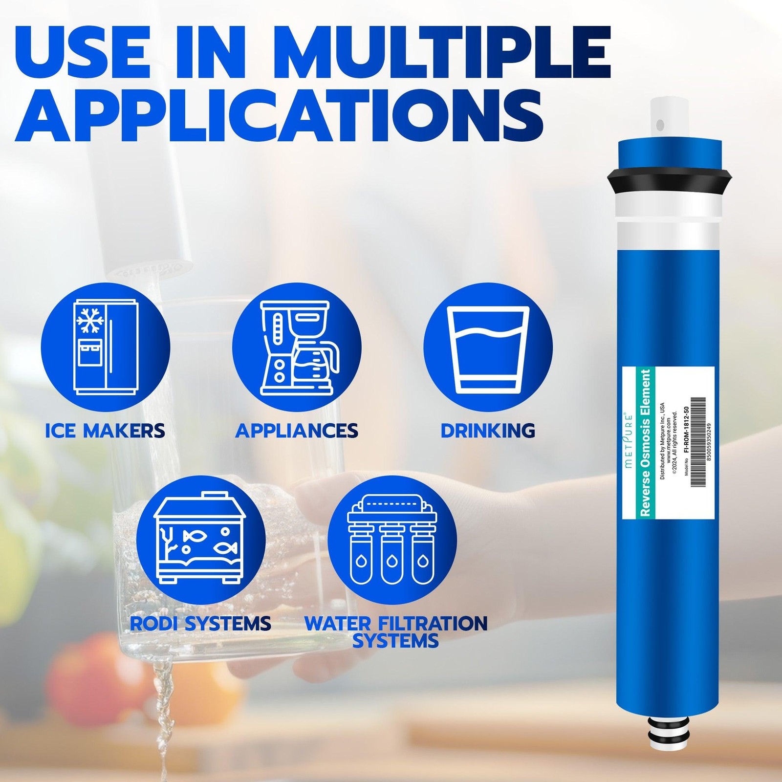 Reverse Osmosis 50 GPD 11.75″x1.75″ RO Membrane Water Filter Replacement