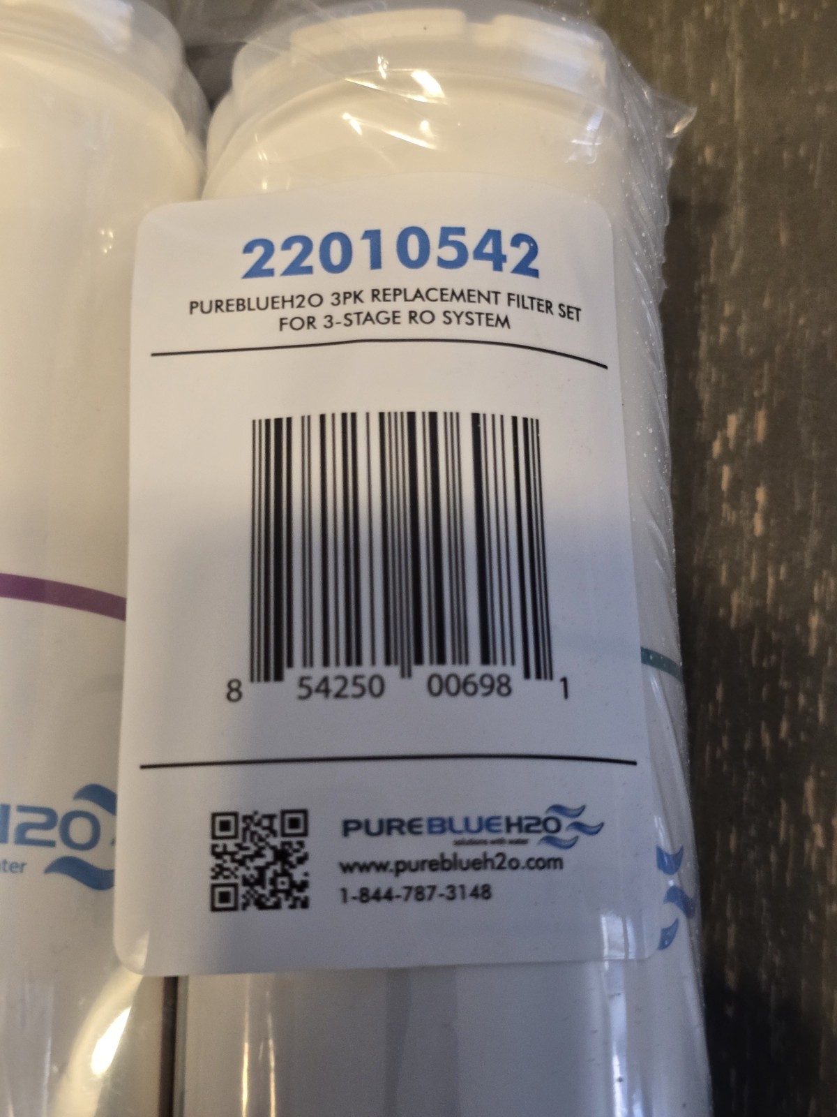 PureBlue 3-Stage 1:1 Reverse Osmosis Three-Pack Replacement Filters Sealed ! New
