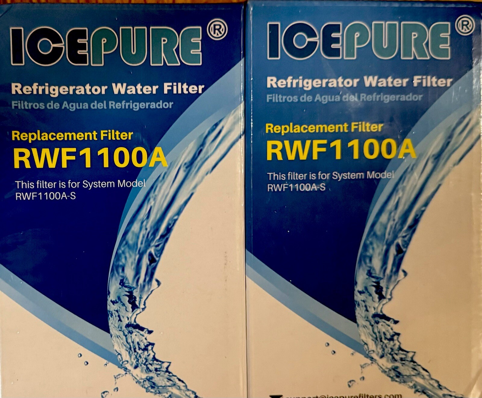2ct Ice Pure Refrigerator Water Filter Replacement Filter RWF1100A New