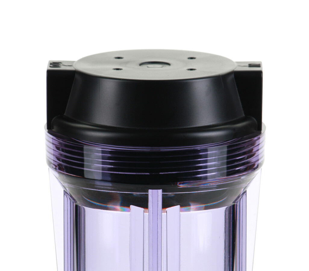 Hydronix RO Filtration Systems 10″ Clear Housing w/ Black Flat Cap 1/2″ Ports