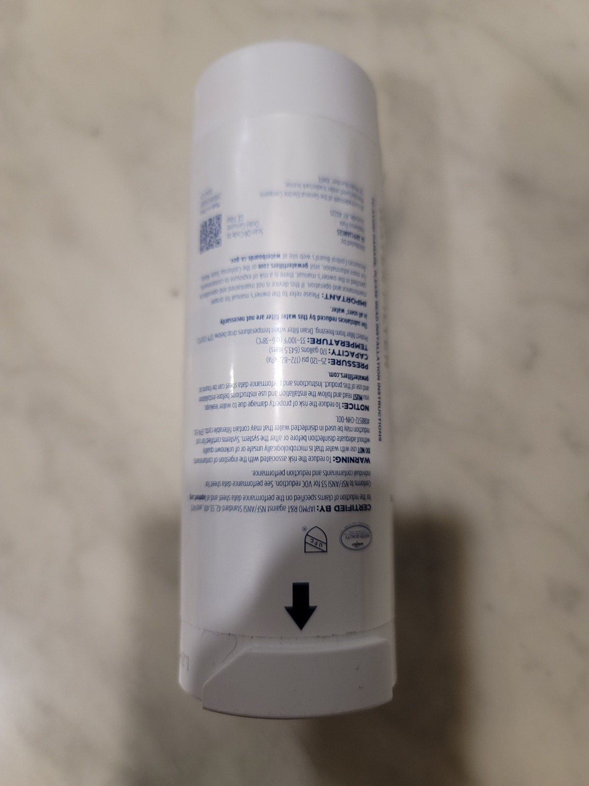 GE XWFE Refrigerator Water Filter – White (With CHIP) – No Box
