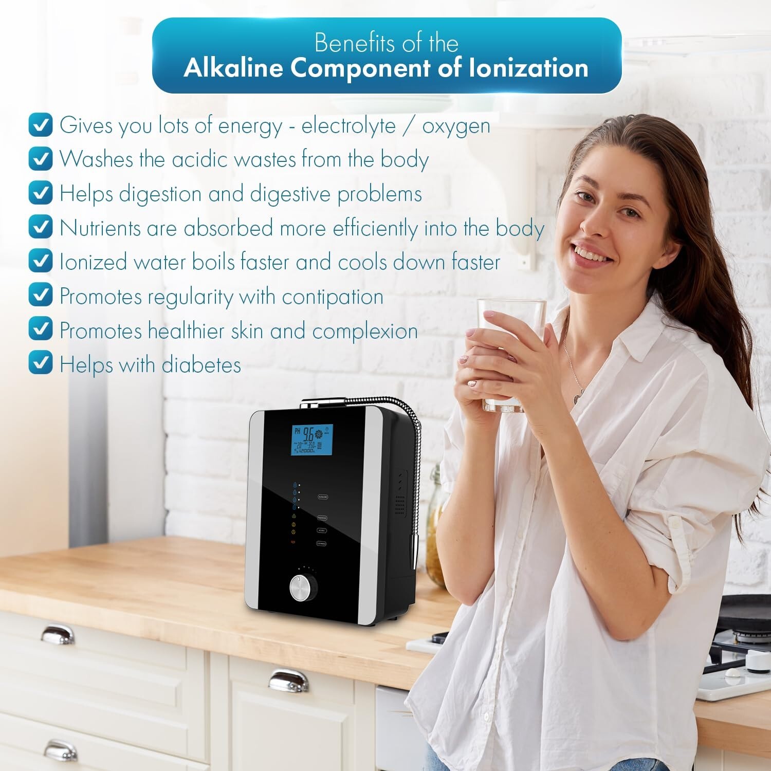 11 Plates Alkaline water ionizer generator purifier pH 3-11 Hydrogen water