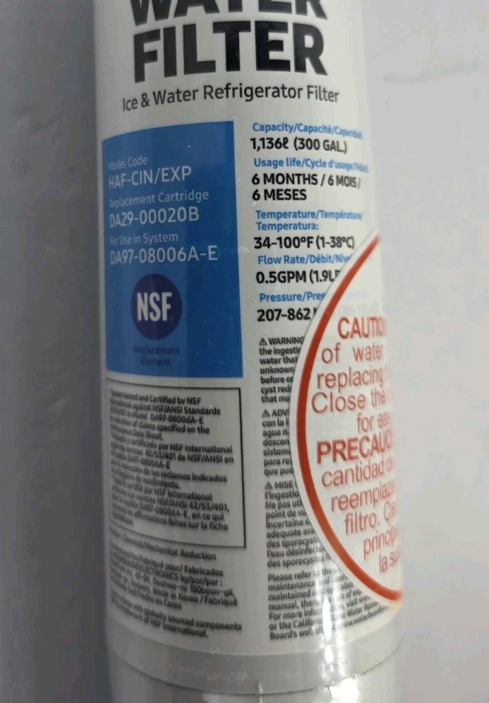 Samsung HAF-CIN/EXP DA29-00020B DA97-08006A-E Refrigerator Water Filter New