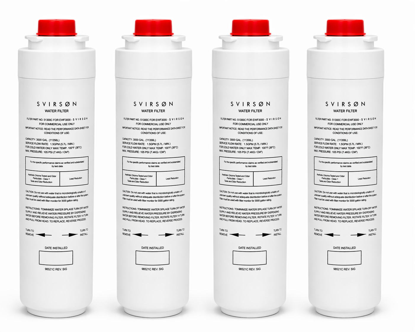 51300C Water Filter Replacement for Elkay EWF3000 | 4 Pack | US Stock