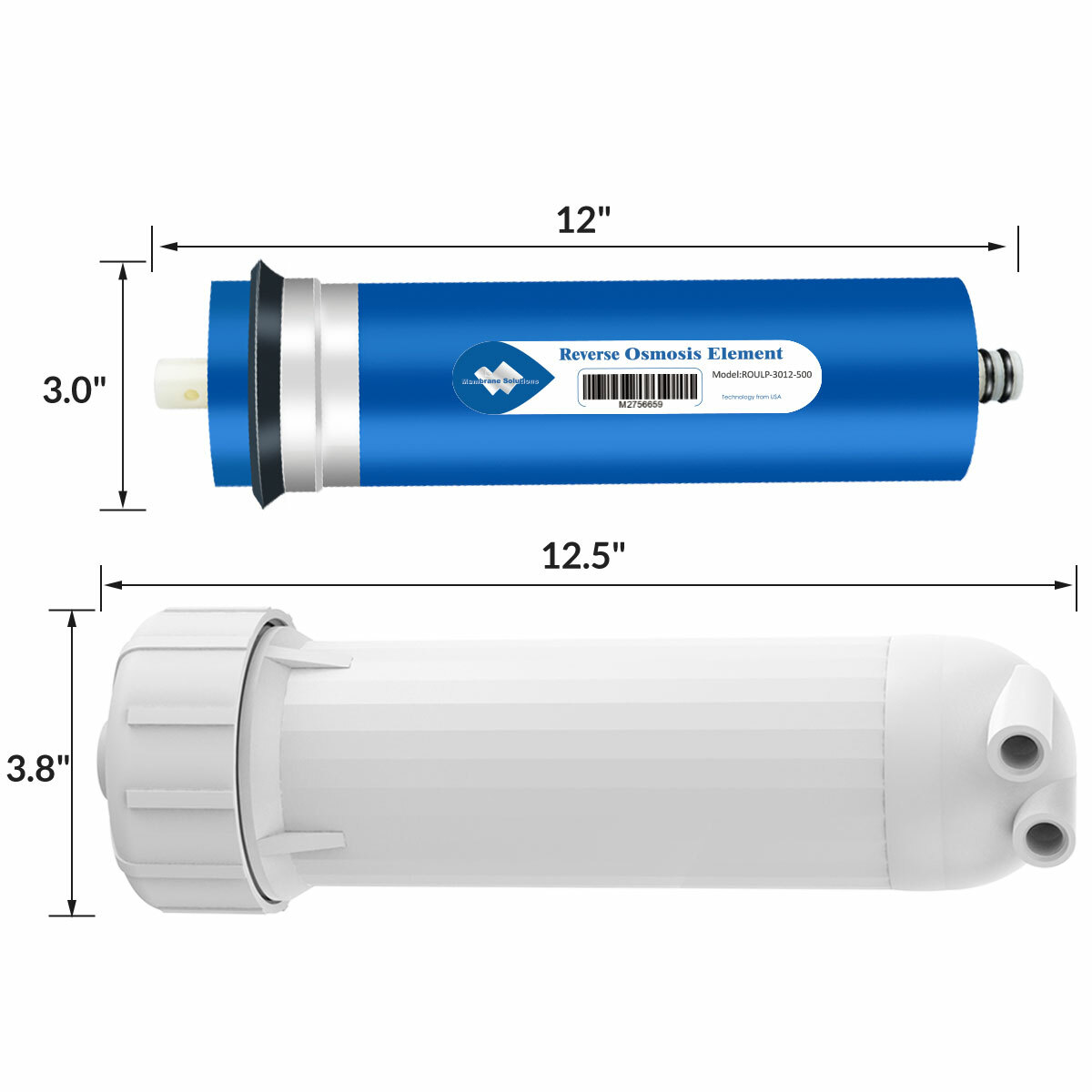 3012 RO Membrane Housing for 200/300/400/500 GPD Reverse Osmosis Water System