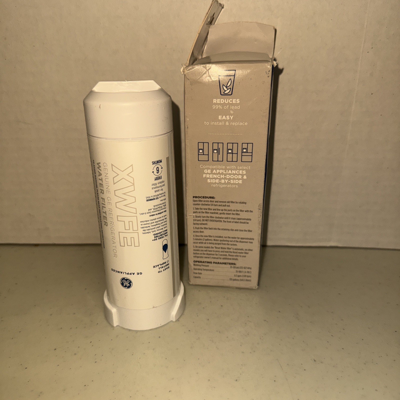GE XWFE Refrigerator Water Filter White Without Chip