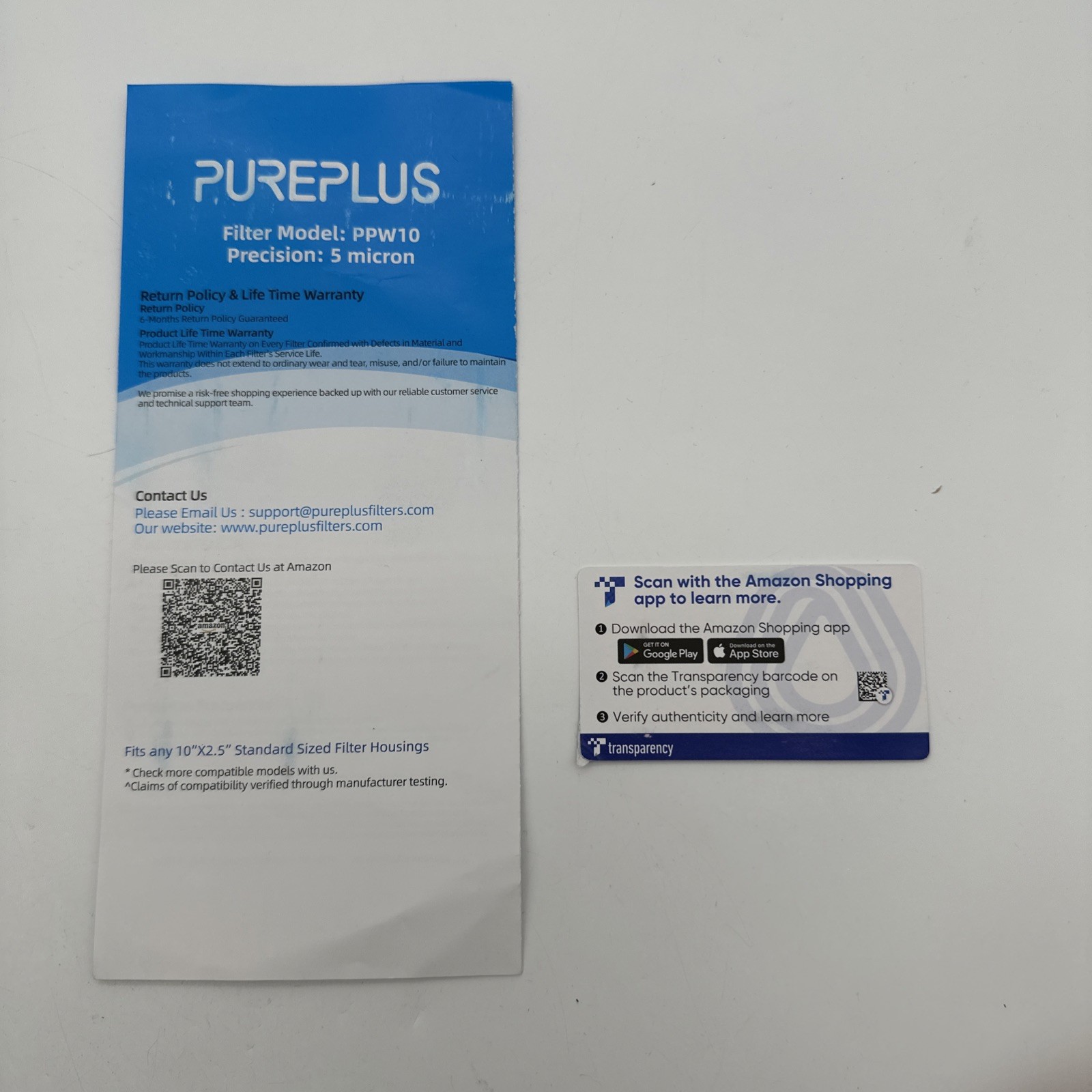 PurePlus PPW10-05 5 Micron 10×2.5 Sediment Water Filter Cartridge 4 Pack New