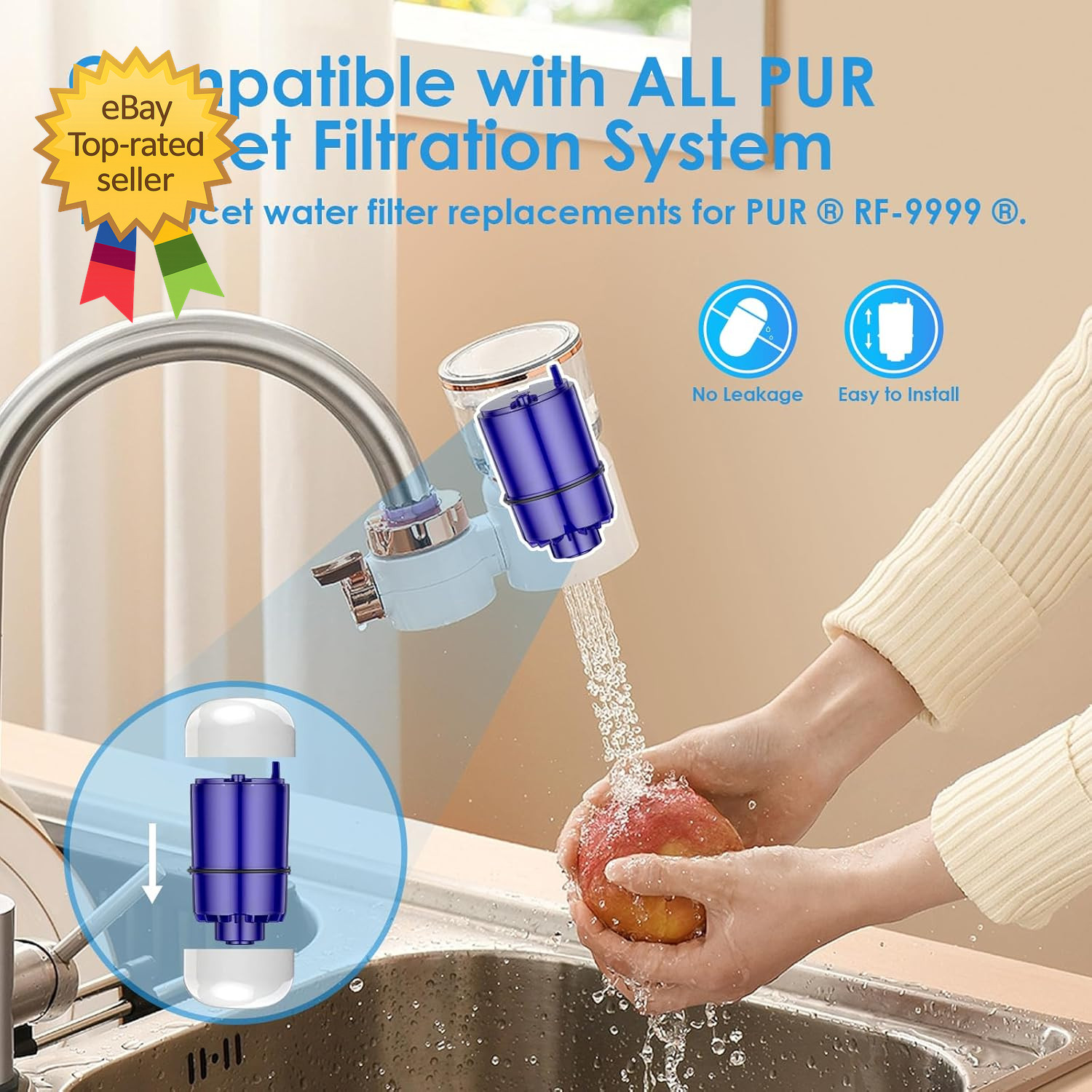 Faucet Water Filter Replacement Fit for All PUR for PUR plus Faucet Filtration S