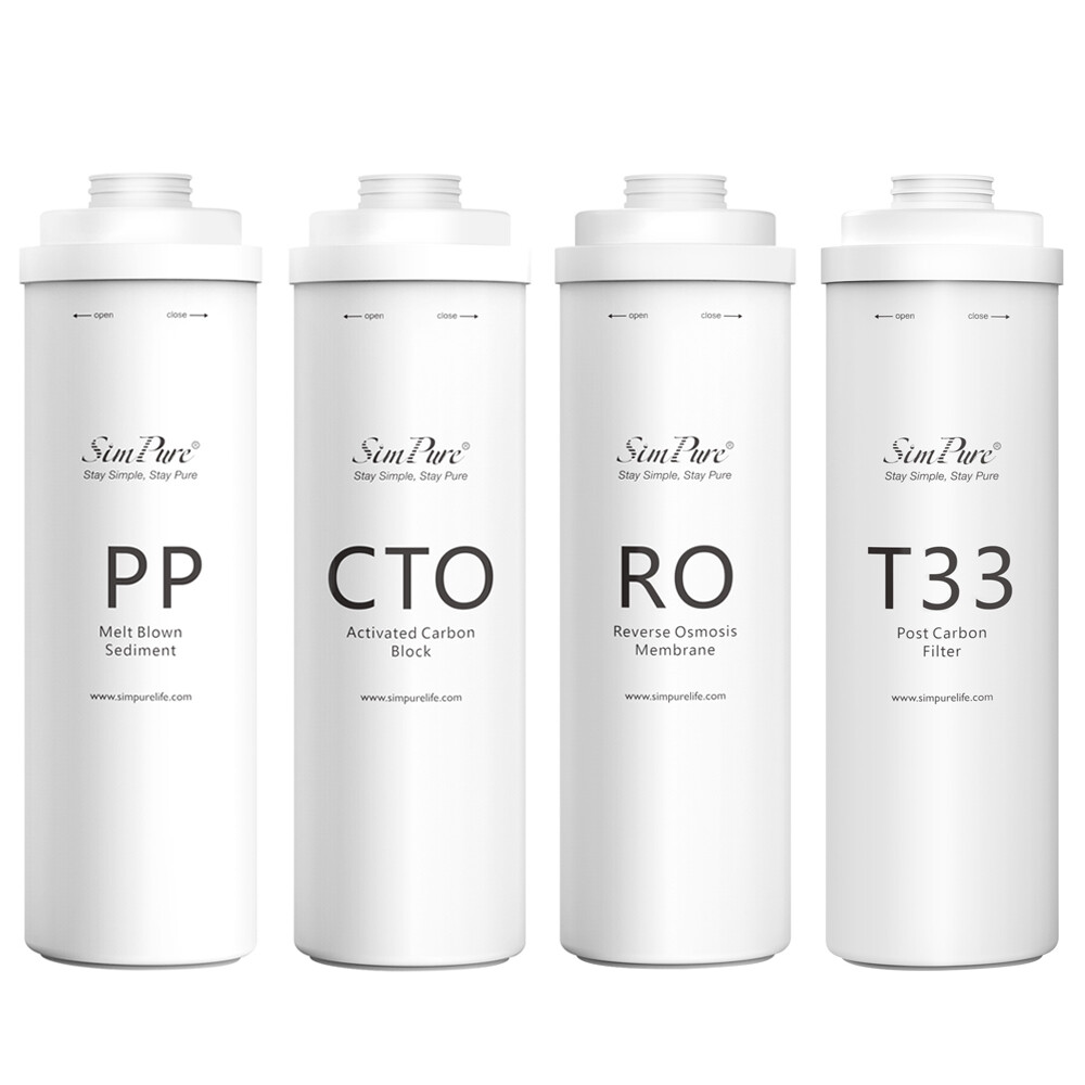 Water Filters Replacement For SimPure T1-400UV T1-400ALK Tankless RO System