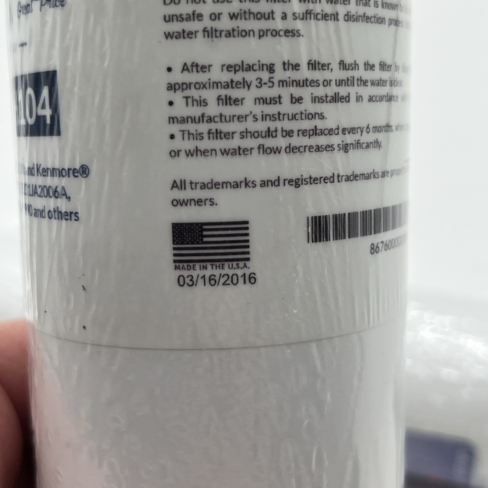 Water Filter Replacement for LG® LT600P® KENMORE® 9990 3 PACK Sealed Made USA