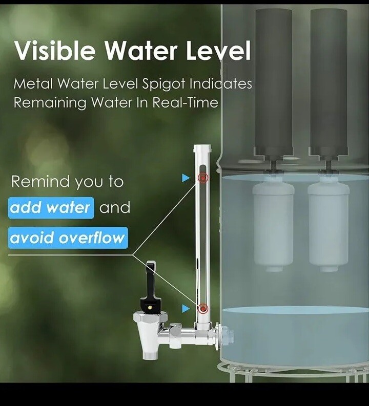 Waterdrop WD-TK-FS Gravity-fed Water Filter System, Stainless Steel 2.25 Gallon