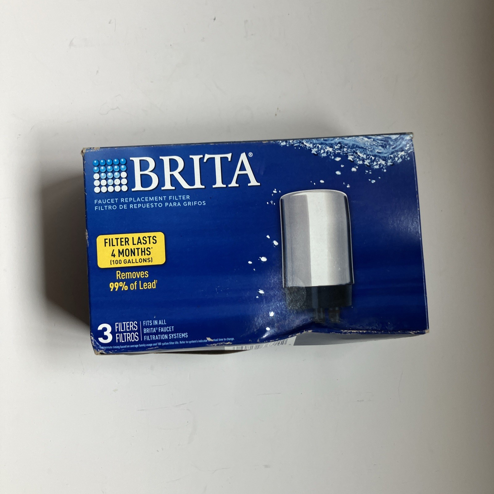 Brita Elite Faucet Replacement Filters 3 Pack Chrome FR-200 Removes 99% Lead