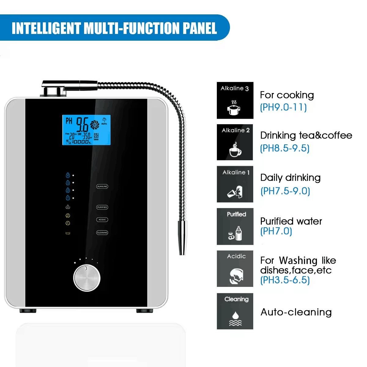 11 Plates Alkaline water ionizer generator purifier pH 3-11 Hydrogen water