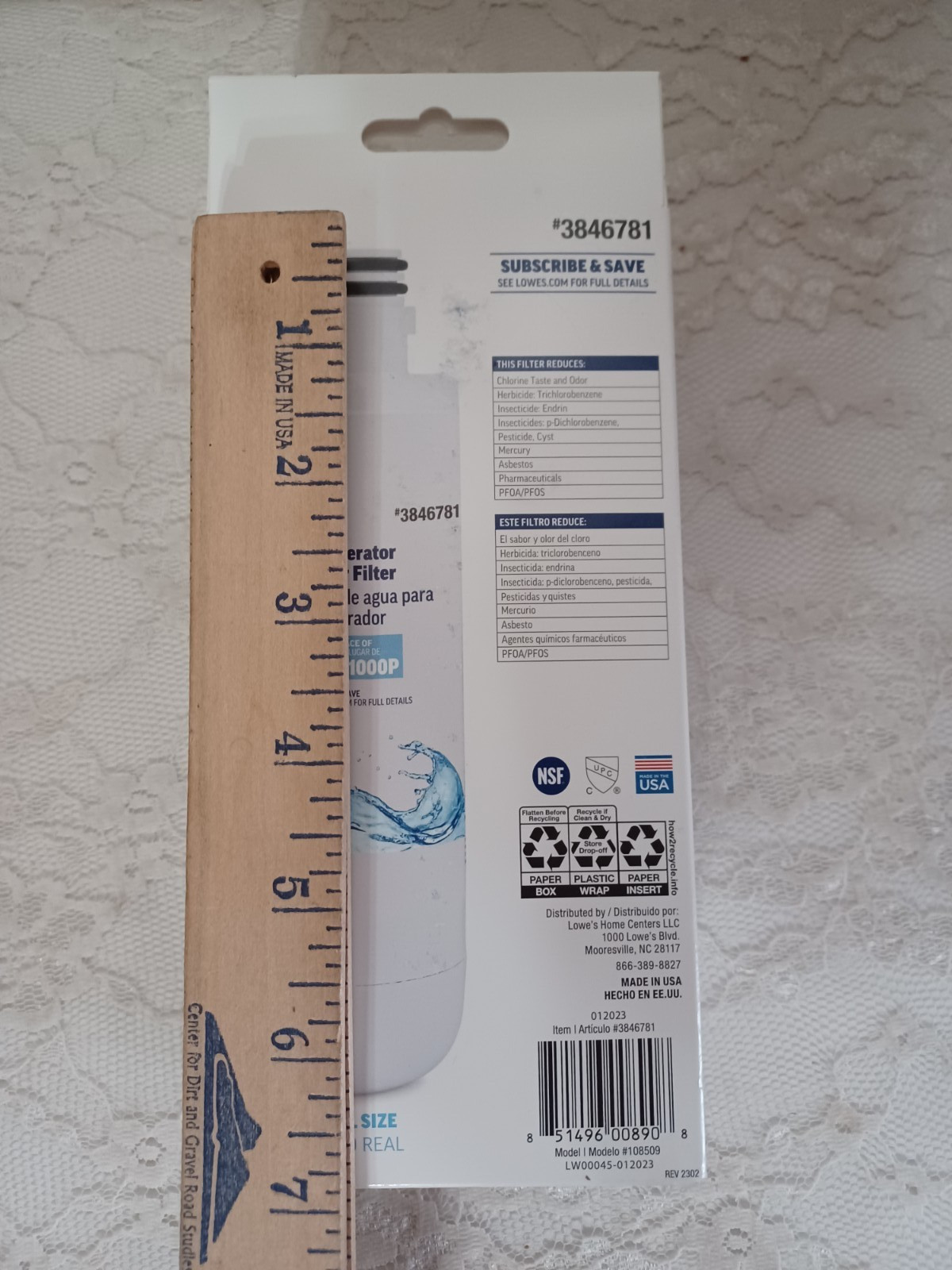 Project Source Twist-in Refrigerator Water Filter L-5-2 Fits LG LT1000P 2-Pack