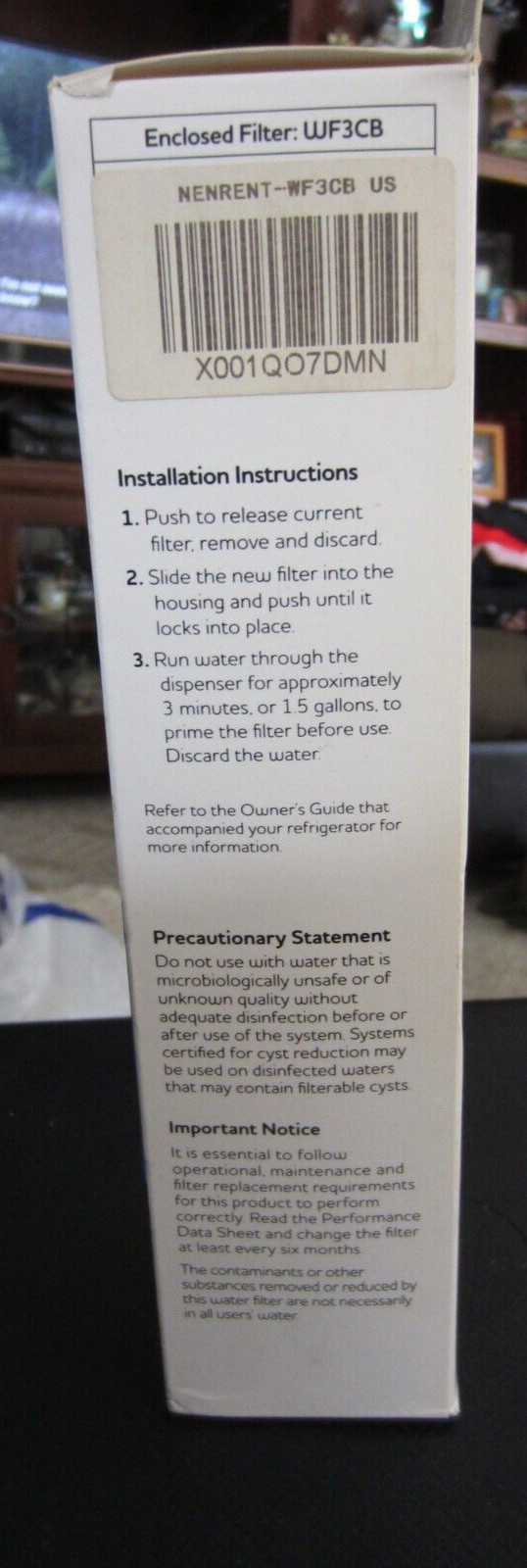 Nenrent For Frigidaire Refrigerator WF3CB Water & ICE Filter