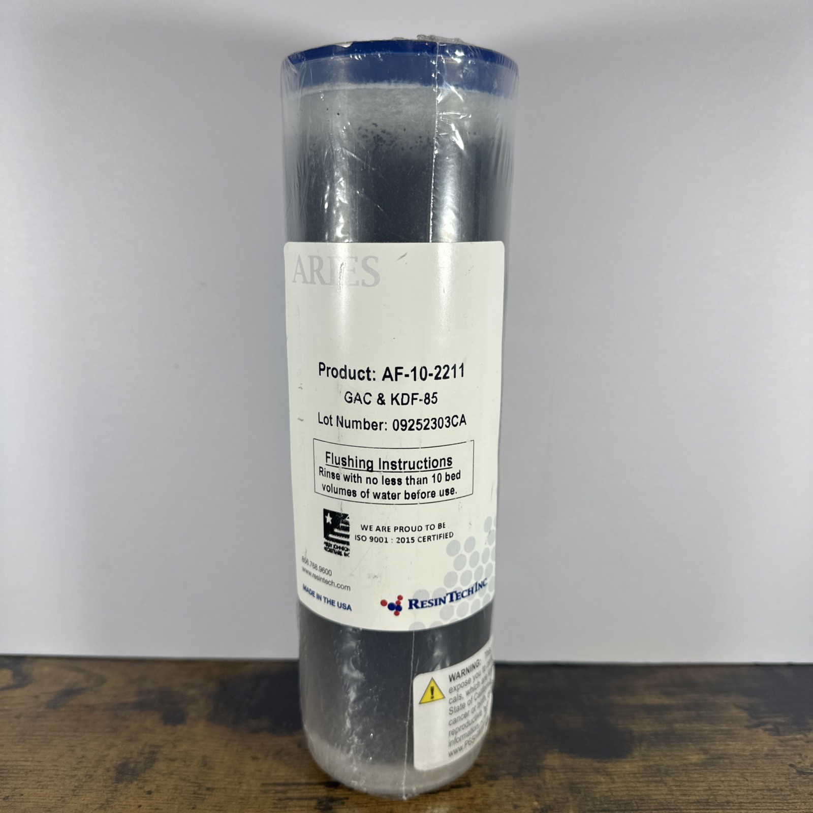 Aries GAC/KDF-85 (1lb) Filter Cartridge 10″ ( AF-10-2211 ) 2.5″x10″Clear