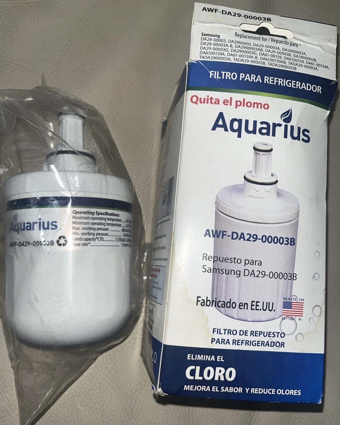 NEW Aquarius AWF-DA29-00003B Replacement Filter For Samsung DA29-00003B