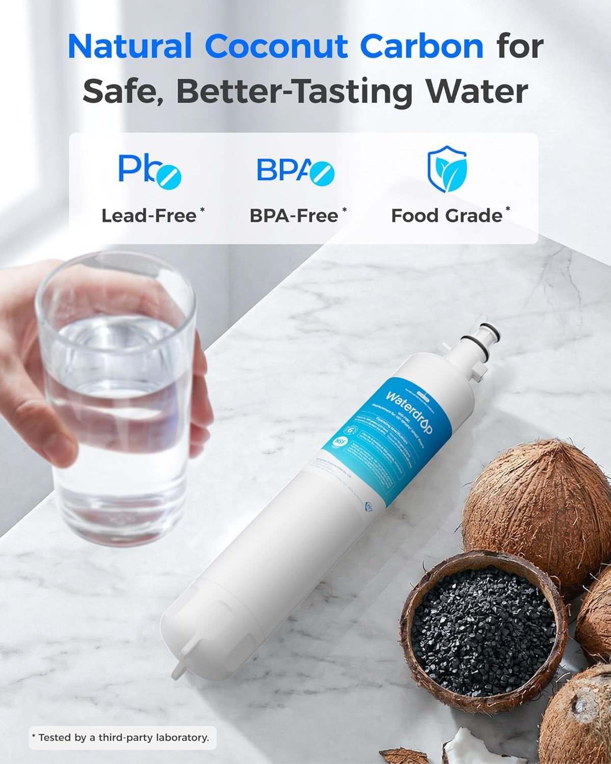 Waterdrop Refrigerator Water Filter, Replacement for GE® RPWFE (With Chip), 4